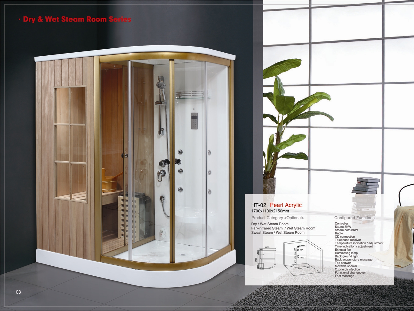 Phòng xông hơi khô kết hợp ướt Daros HT-02