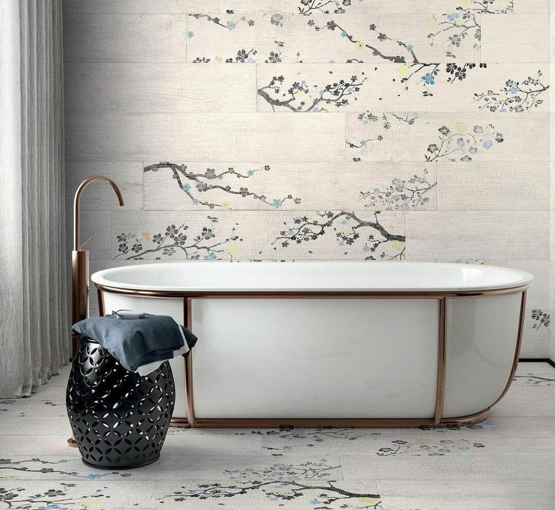 Phòng tắm phong cách retro sống động