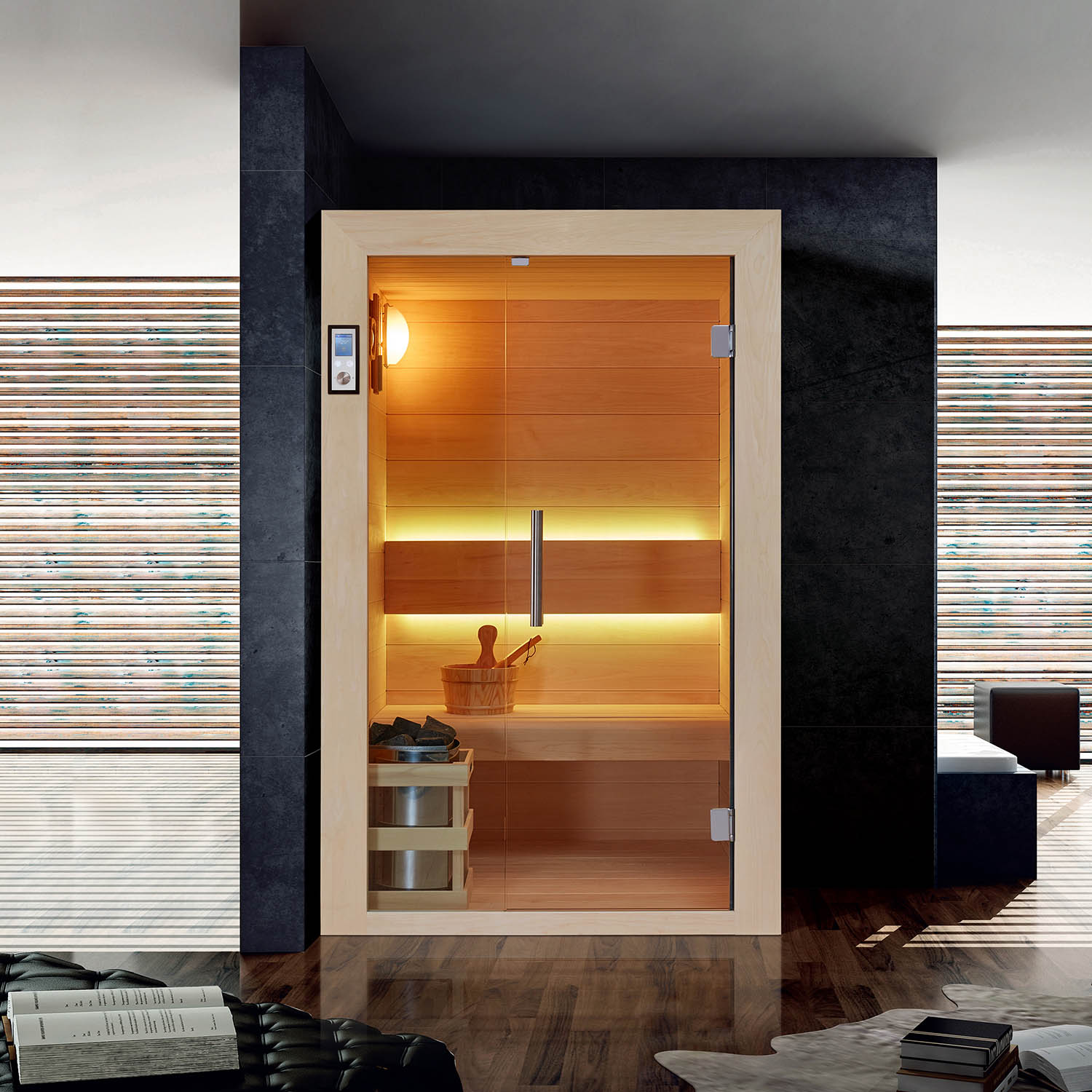 Thiết kế phòng xông hơi Daros DR-9010 được làm từ chất liệu gỗ nhập cao cấp đem đến vẻ đẹp sang trọng, đẳng cấp​