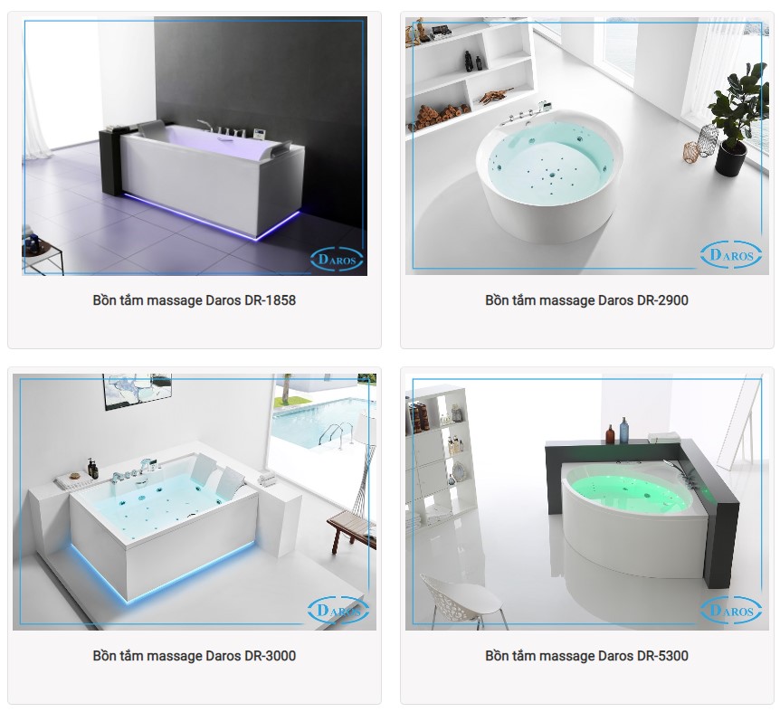Mẫu bồn tắm massage DAROS