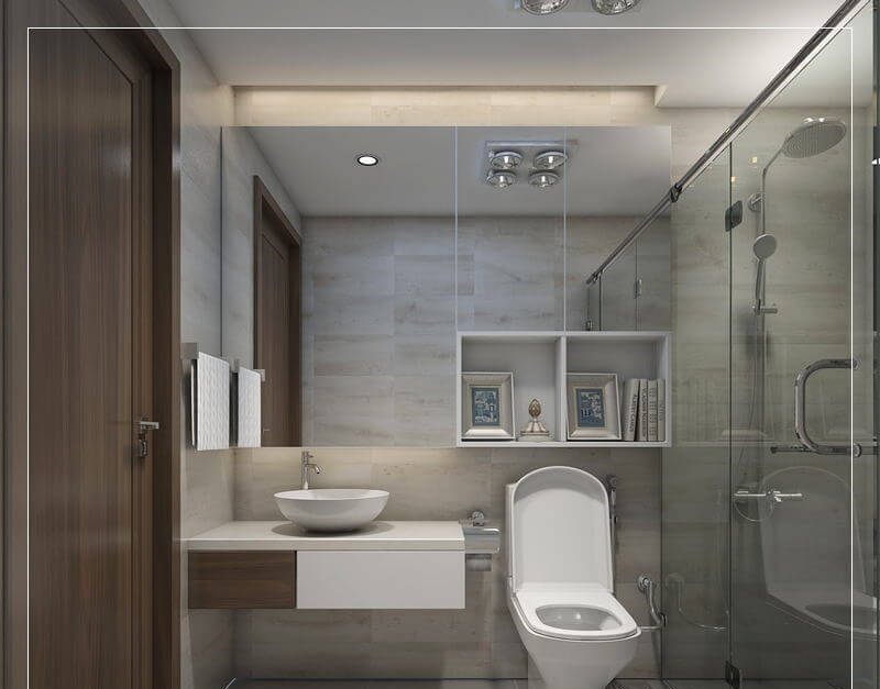 Không gian nội thất phòng tắm rửa vệ sinh ấn tượng