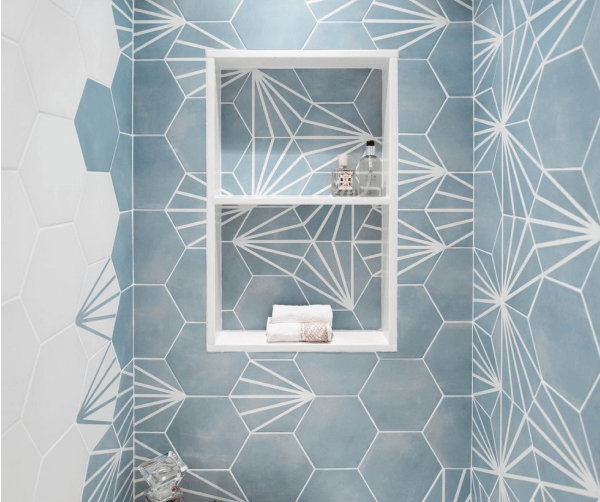 Trang trí tường với các ô lục giác