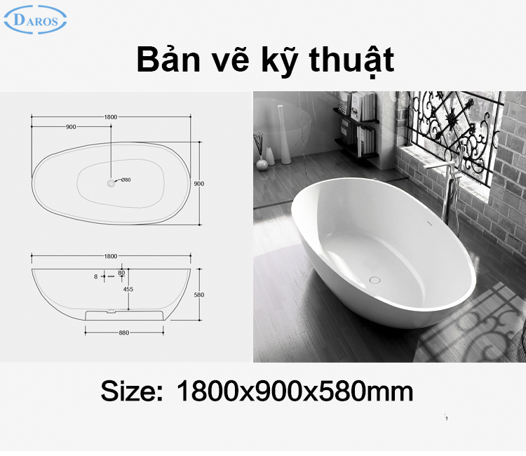 Bồn tắm đá Daros DR-903
