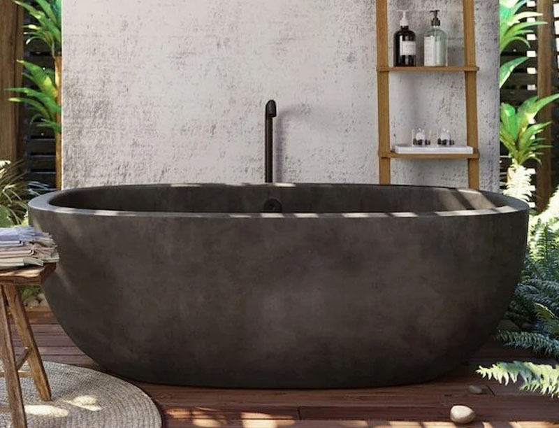 Bồn tắm đá nhân tạo màu ghi xám xi măng