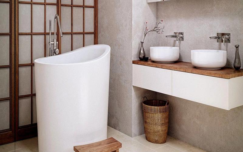 Ngay cả khi phòng tắm của bạn rộng chưa đến 10 mét vuông thì vẫn có mẫu bồn tắm mini khiến bạn hài lòng.
