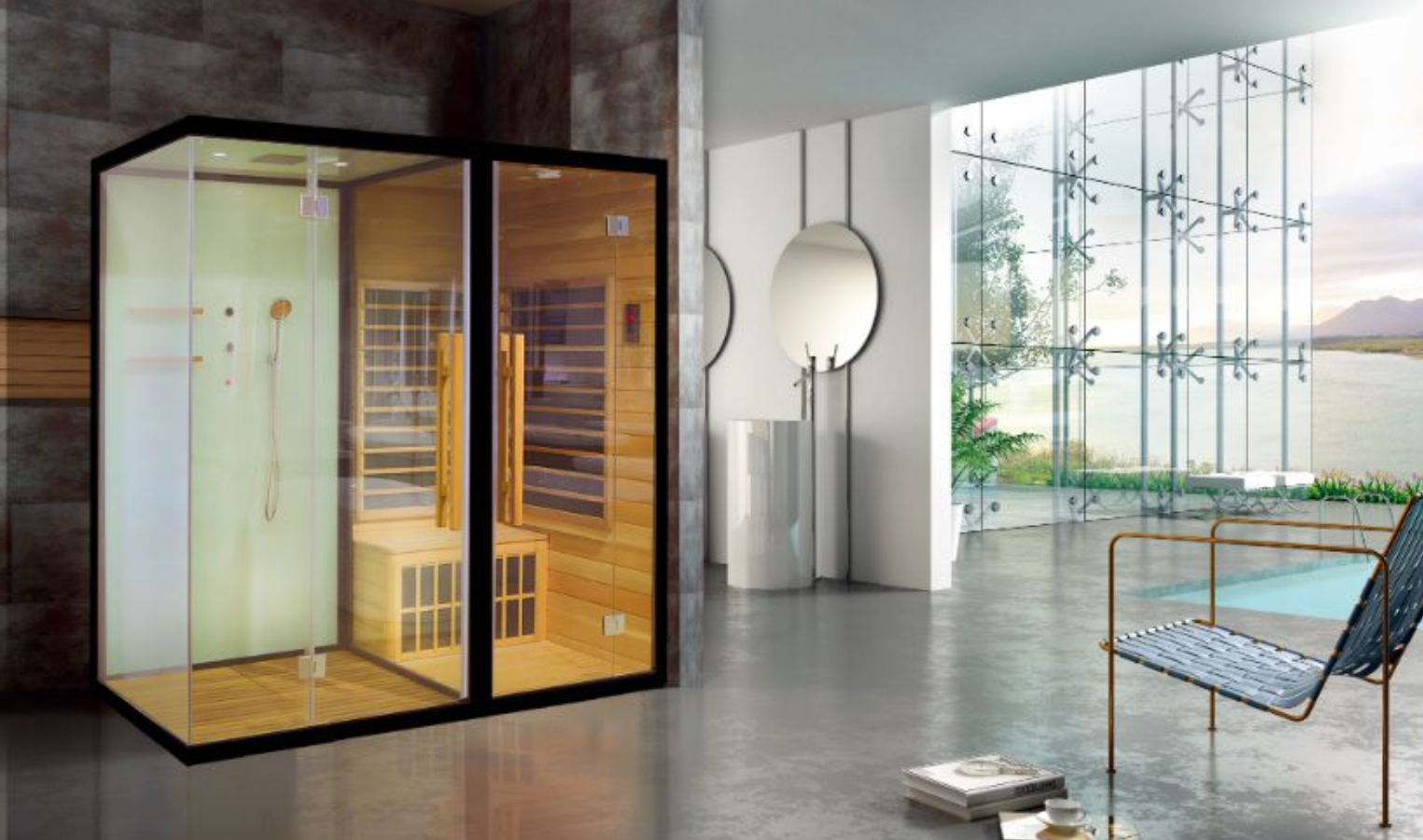 Mẫu phòng xông hơi khô kết hợp ướt