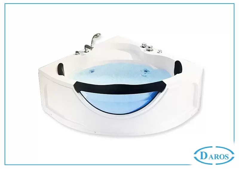 Bồn tắm góc có kính và vòi sen