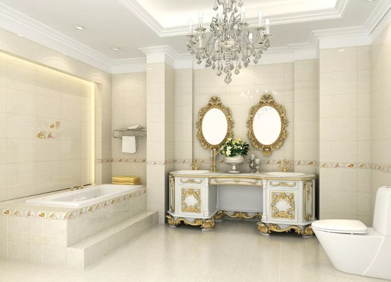 Cửa ra vào của phòng tắm tân cổ điển