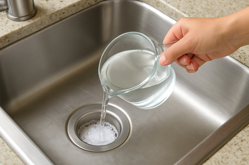 Cách khử mùi hôi bồn rửa mặt bằng giấm trắng đơn giản tại nhà